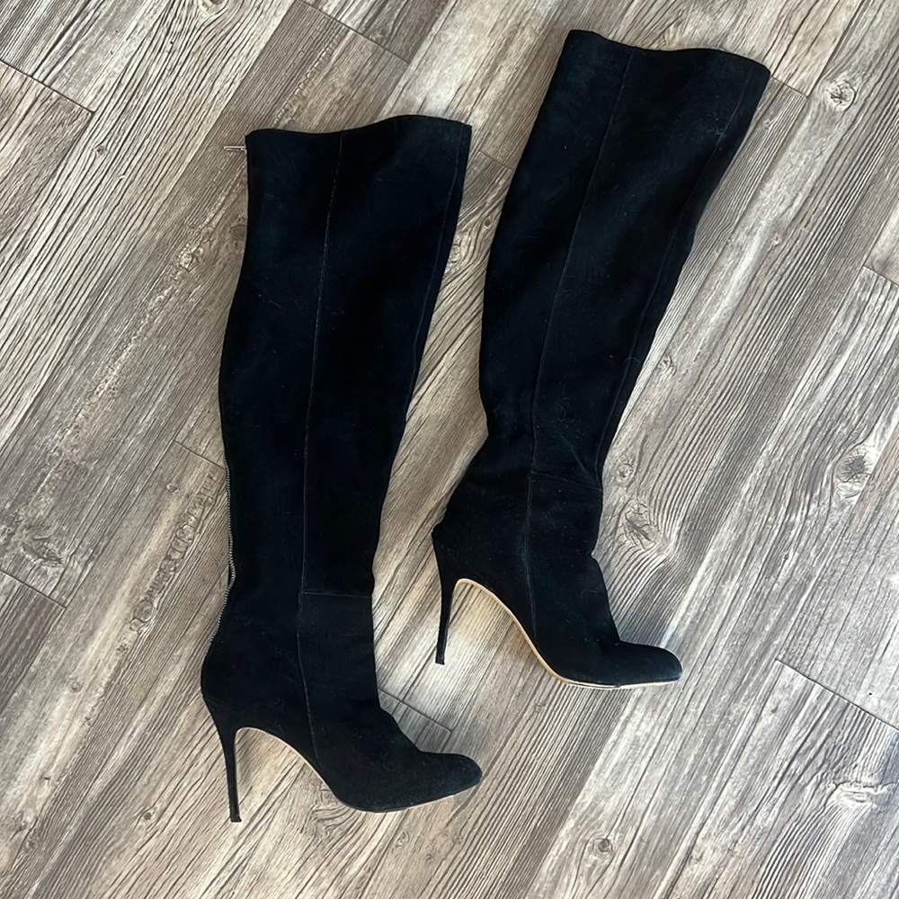 Dolce Vita keva over the knee black suede stiletto boots
